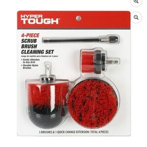 Hyper Tough 4-Piece Scrub Brush Cleaning Set.